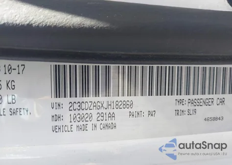 2018 Dodge Challenger Sxt Plus из США, поврежденный, VIN 2C3CDZAGXJH182860